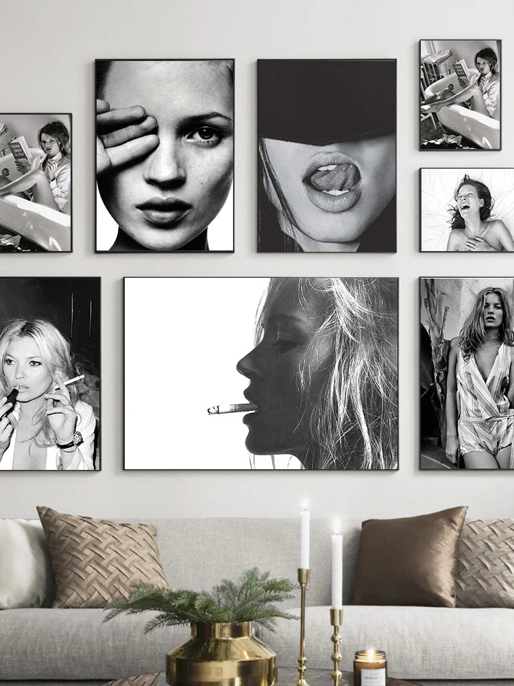 Elegant Wooden Picture Frame with Artistic Canvas Print