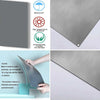 A silver metal wall art sign with a pointed shape is shown next to icons indicating waterproof, heat resistance, and environm