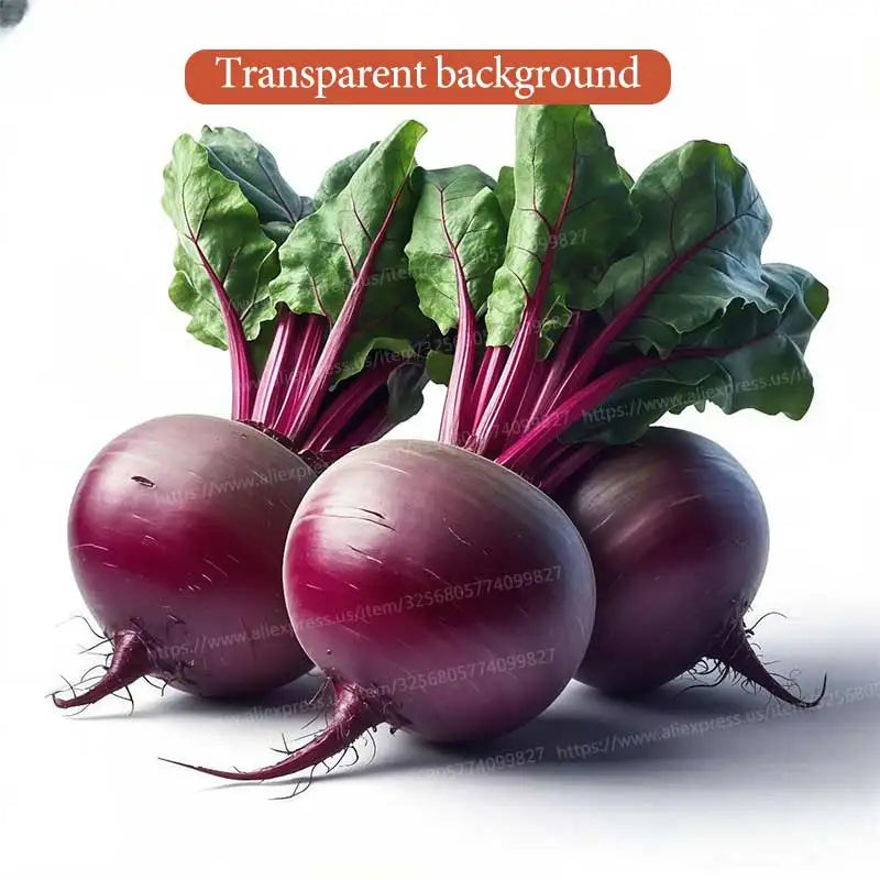 A bunch of fresh red beets with green leaves on a white background.