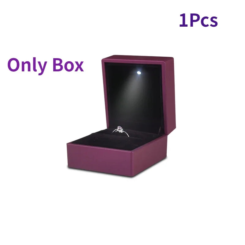LED Light Ring Box with Plush Interior