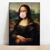 Pintura de una mujer con cabello rojizo y un globo rosa, similar a la Mona Lisa.