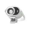 A white clip-on mini electric fan with a circular grille and a digital display showing 61.