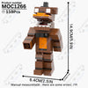 A brown and orange Five Nights at Freddy's character model built from building blocks.