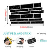 DIY self-adhesive marble wall tiles for interior decoration showing the process of cutting, stripping, and applying the finis
