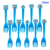A set of 10 baby boss themed disposable forks and spoons for party decorations
