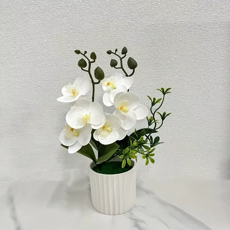 Artificial Butterfly Orchid Bouquet – 9 Silk Blooms for Home & Event Decor