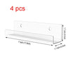 Four clear acrylic floating record shelves with dimensions 7 inches long and 1.7 inches deep.