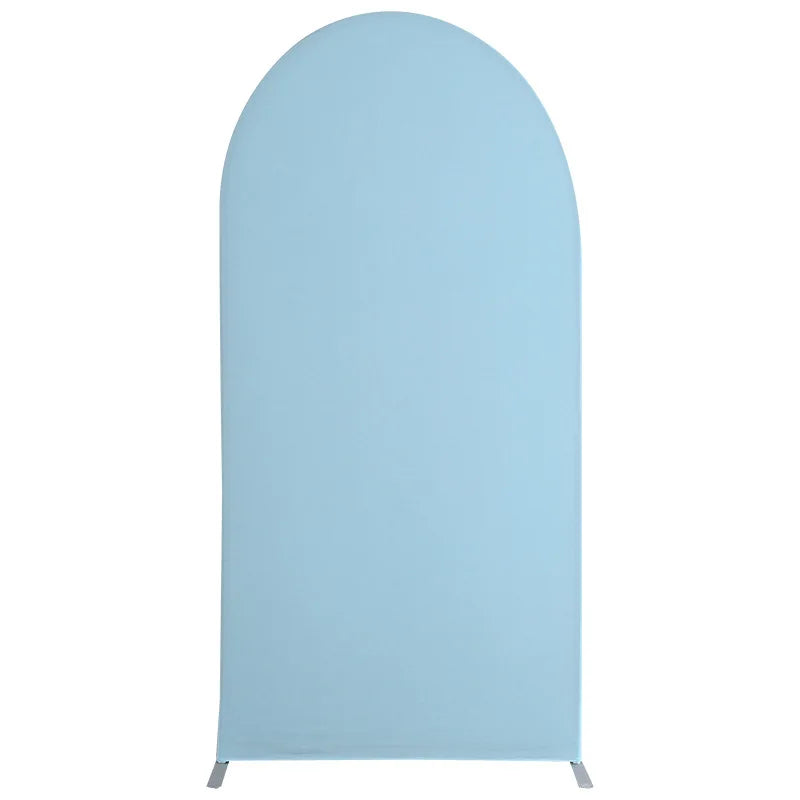 Fondo de arco elástico ovalado de color azul claro.