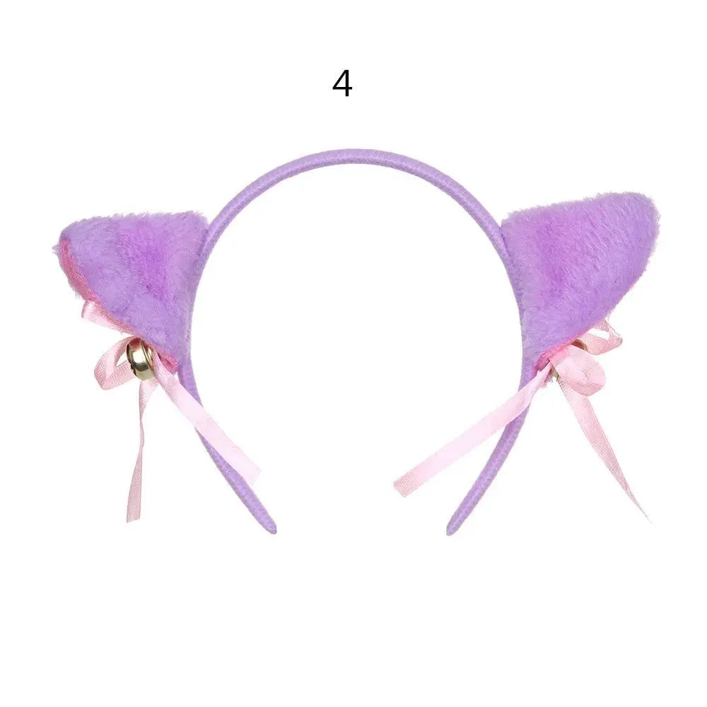 Lace Cat Ear Headband with Elegant Bow Details