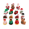 A set of festive Christmas resin decor featuring Santa, reindeer, and various holiday figures.