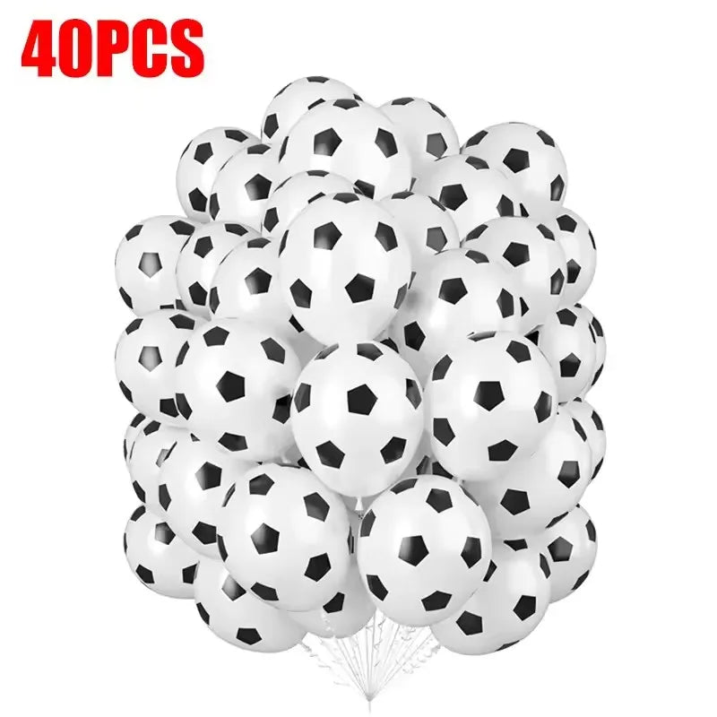 40 pieces of white oval latex football party balloons