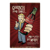 Vintage rusty metal wall sign featuring a illustration of a bottle of Nika Cola with the text Quench Your Thirst and And a Li