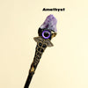 Natural Rose Quartz & Amethyst Evil Eye Crystal Wand