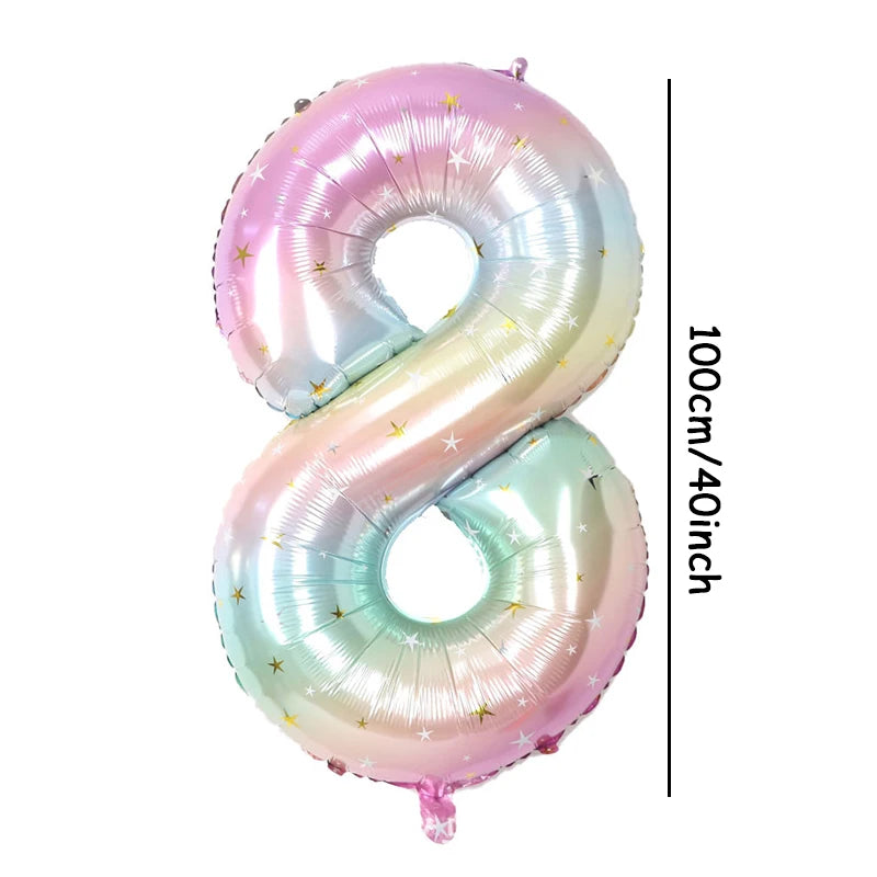 Pastel Rainbow Number Foil Balloon (40 inch)