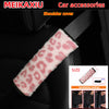 Pink leopard print shoulder cover for car interior
