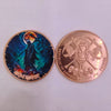 A copper challenge coin featuring a Grim Reaper design with a glowing orb and dark background.