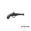 A dark bronze pirate pistol prop with a decorative grip and barrel.