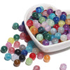 8mm Multicolor Glitter Resin Beads - 50 Pack for Jewelry Making
