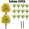 Yellow artificial flowers in 12 individual stems for outdoor and indoor decoration