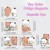 A set of cute panda fridge magnets in magnetic type featuring various sizes and designs.
