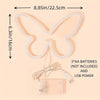 A white neon butterfly sign with a 6.3-inch span, shown against a light background.