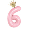 Pastel Pink Foil Number Balloons (0-9) for Birthday Party Decorations
