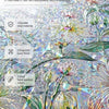 Close-up of a vintage floral mosaic window film featuring detailed 3D embossed texture and vivid hand-painted colors.