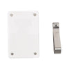 A white photo car visor clip for couples with a silver metal holder.