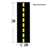 Black polyester banner measuring 2 meters high and 0.6 meters wide with a yellow vertical stripe.