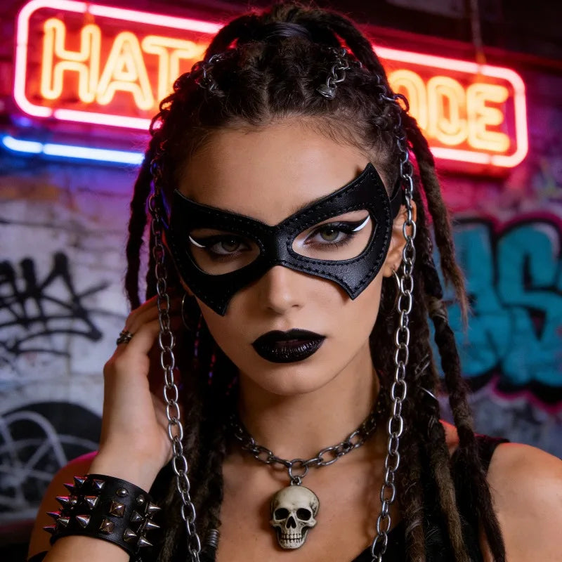Elegant Catwoman PU Leather Masquerade Mask