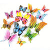 A collection of twelve colorful, realistic butterfly magnets used for wall decor.