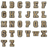 Charm alphabet A to Z for Crocs in gold and brown colors