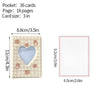 A rectangular card binder with a heart-shaped cutout, featuring light pink and beige patterned paper.