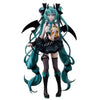 Gothic Lolita Miku action fairy doll with teal hair and black wings
