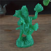Jade Green Hanuman Statue – Resin Hindu Monkey God Figurine for Home Decor