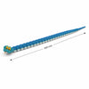 A long, blue articulated snake desk toy made of 3D printed flexible material.