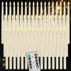 A vertical arrangement of white LED taper candles with a remote control and timer visible against a dark background.