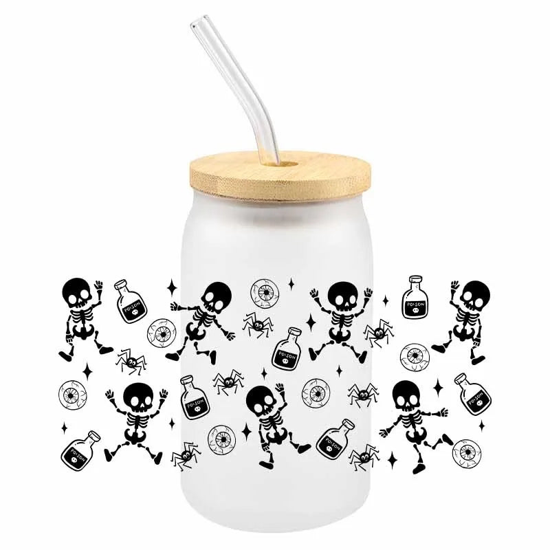 Halloween Spooky UV DTF Cup Wraps – 3D Cartoon Stickers