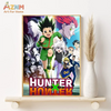 Canvas wall art featuring characters from Hunter x Hunter including Gon, Killua, and Hisoka
