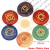 Seven Chakra Rune healing crystal set featuring various colored stones with geometric patterns