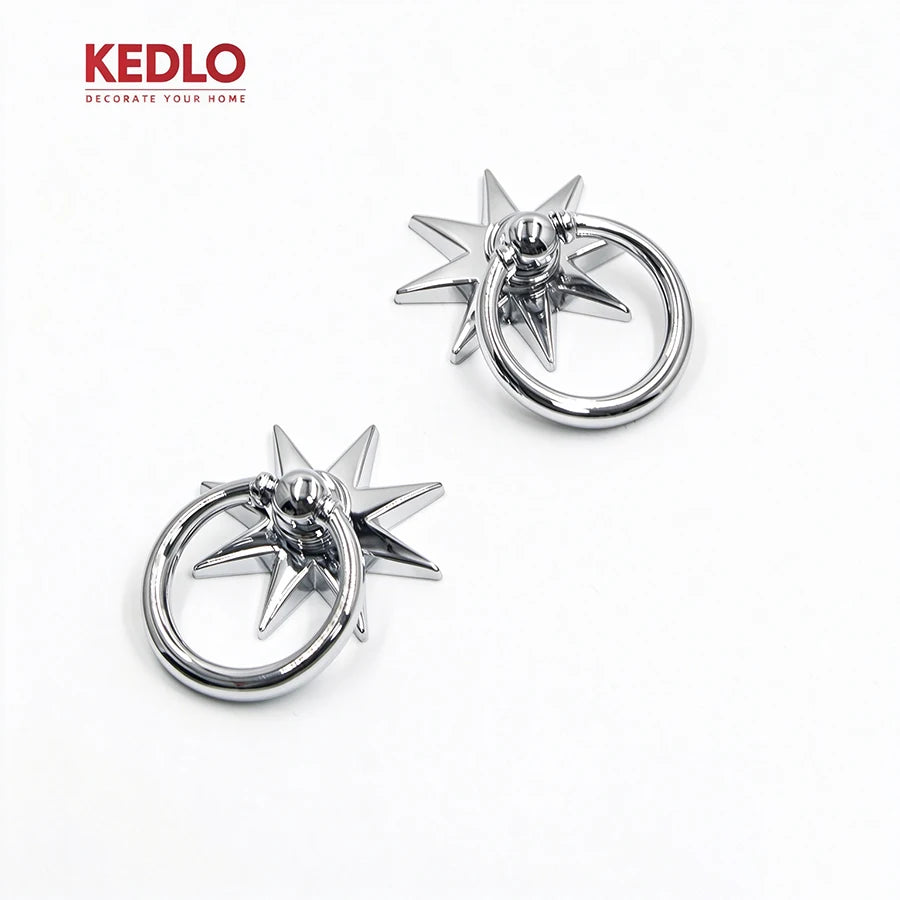 Solid Brass Star Pendant Cabinet Knob with Antique Finish