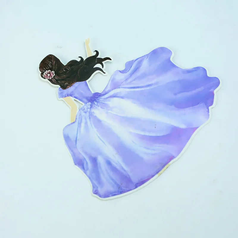 A purple butterfly cake topper flag featuring a dark silhouette of a butterfly on a white background.