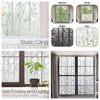 Window privacy film showing before and after results, demonstrating static cling for indoor plant growth.