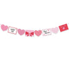A string of red heart letter balloons with a foil finish spelling out I Love You Forever