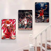 A set of three high-definition sports posters featuring Dennis Rodman playing basketball in a red uniform.