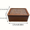 A wooden savings box with a grid tracker showing progress, measuring 17cm long and 6.5cm deep.