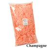 Bag of vibrant orange crinkle paper shreds used for gift boxes and party decor