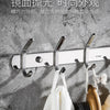 Six polished 304 stainless steel wall-mounted hooks for kitchen or bathroom use