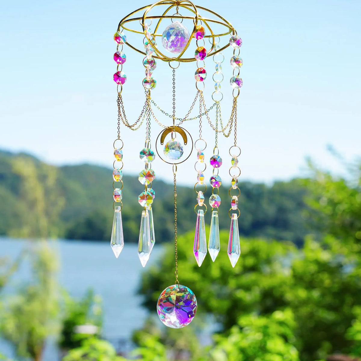 Crystal Prism Wind Chime Garland
