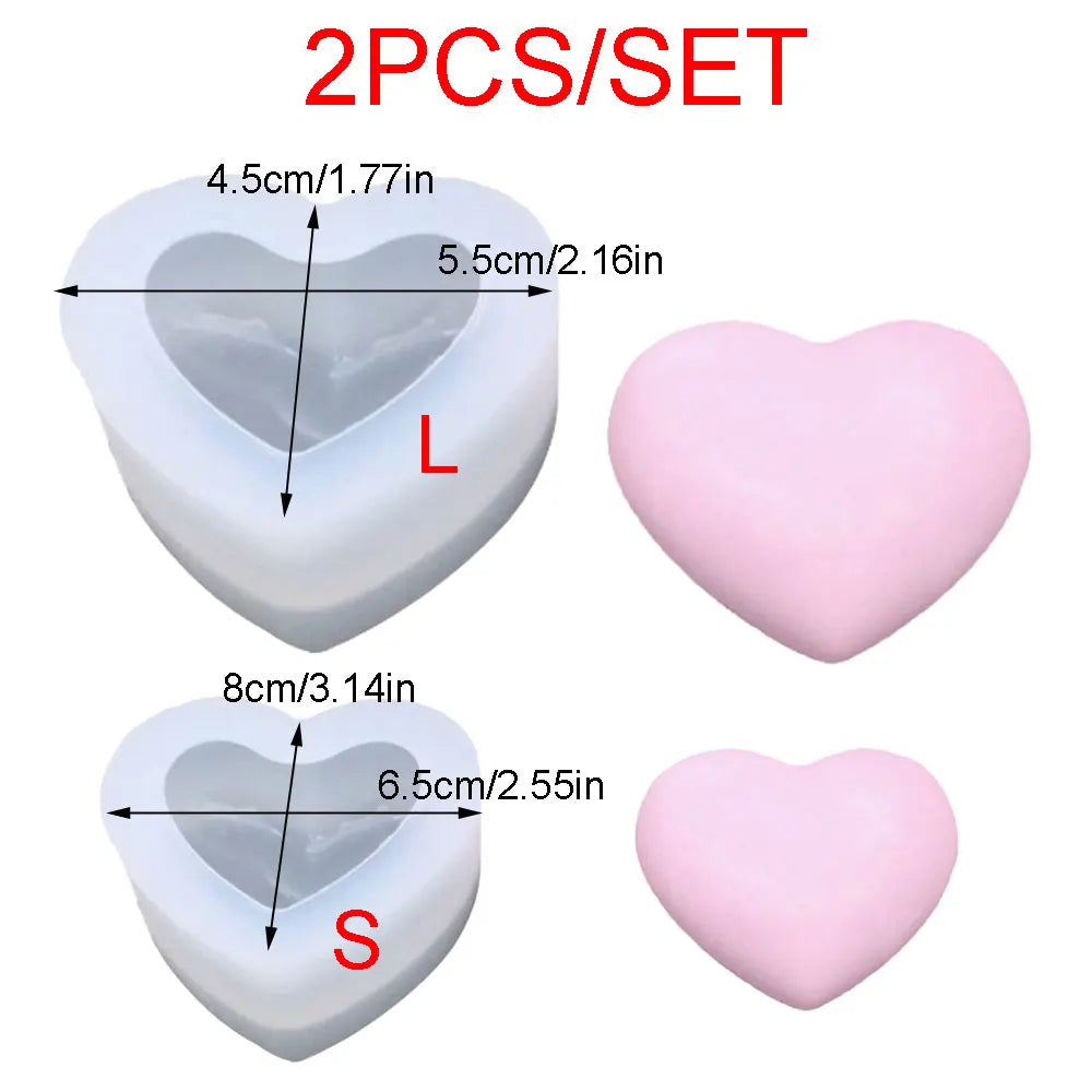 Heart-Shaped Silicone Candle Mold for DIY Crafts